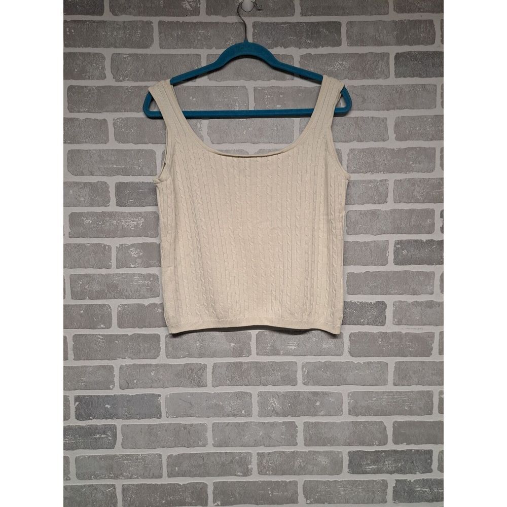 Somethins Extra Womens Geometric Ribbed Knit Crop y2k Vest‎ Top Size Large